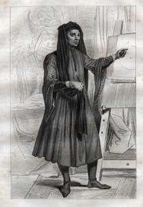 Portret van de Italiaanse schilder Giotto di Bondone (Ambrogiotto di Bondone) door French School