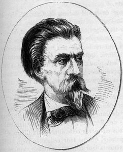 Portret van Jean Baptiste Carpeaux (1827-1875), Franse beeldhouwer. Gravure in 