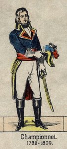 Portret van Jean Etienne Championet, Franse generaal (1762-1800). Afbeelding van Epinal uit het einde van de 19e eeuw door French School