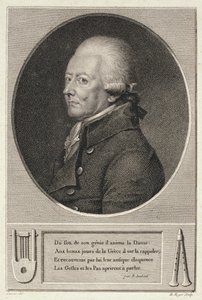 Portret van Jean Georges Noverre (1727-1810) gegraveerd door B. Roger