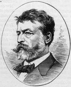 Portret van Jean Louis Ernest Meissonnier, Franse schilder. Gravure in 