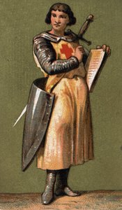 Portret van Jean de Joinville (1225 - 1317) Franse kroniekschrijver Vriend en vertrouweling van koning Lodewijk IX, die hij vergezelde naar de VII Kruistocht. Chromolithografie uit de 19e eeuw. door French School