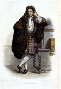 Portret van Jean de La Bruyere, Franse schrijver en moralist (1645-1696) in Ed. Mennechet, "Le Plutarque francais" door French School