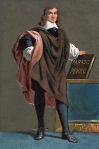 Portret van John Milton, Engelse dichter en essayist (1608 - 1674) door French School