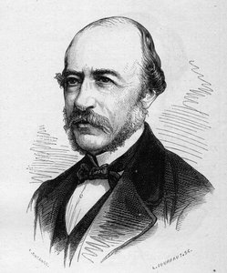 Portret van Joseph Autran, Franse dichter. Gravure in 