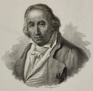 Portret van Joseph Marie Charles, genaamd Jacquard (1752-1834), Franse wever en uitvinder van het Jacquard-weefgetouw, gravure door Guadagnini door French School