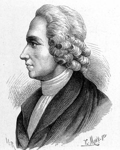 Portret van Joseph Priestley (1733 - 1804), Britse scheikundige en theoloog - uit "Album van Wetenschap; beroemde geleerden; Grote ontdekkingen" 1896 door French School