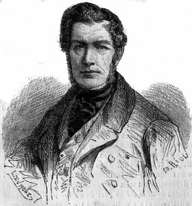 Portret van Jules Louis Philippe Coignet (1798-1860), Franse schilder. Gravure in 