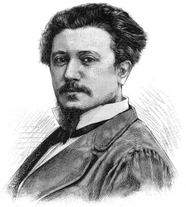 Portret van Karl Daubigny (1846-1886), Franse schilder. Gravure in 