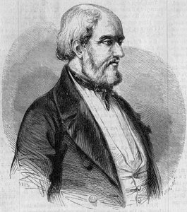 Portret van Louis Garneray (1783-1857), Franse zeeman, schilder en maritiem historicus. Gravure in 