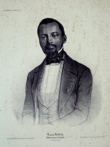 Portret van Louisy Mathieu (1817-1874), voormalige slaaf en afgevaardigde van Guadeloupe. Gravure uit de 19e eeuw door French School