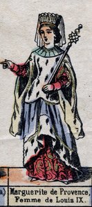 Portret van Marguerite de Provence (1221-1295), vrouw van Lodewijk IX van Frankrijk. (Capetiaanse dynastie). Illustratie eind 19e eeuw. door French School