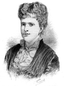 Portret van Maria Pia, koningin van Portugal (1847-1911). Gravure in 