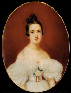 Portret van Marie-Célestine De Gas, moeder van Edgar Degas, c.1832-34 door French School