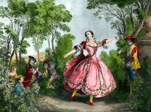 Portret van Marie Anne de Cupius de Camargo genaamd La Camargo (1710-1770) danseres
