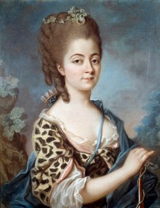 Portret van Marie Aurora van Saksen, grootmoeder van schrijver George Sand door French School