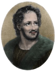 Portret van Mathurin Regnier Poète français (1573-1613) - Portret van Mathurin Regnier (1573-1613), Franse satiricus, Gravure