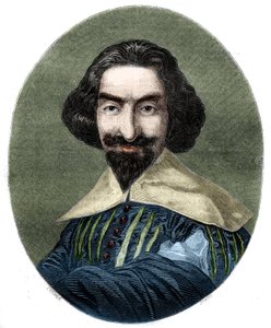 Portret van Miguel de Cervantes Saavedra, Spaanse schrijver. Gravure uit 1852 naar het schilderij van Velázquez. door French School