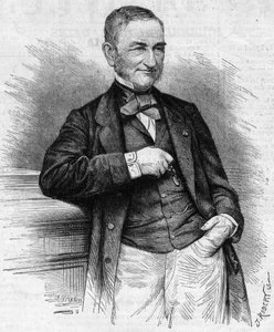 Portret van Moreau Chaslon, voorzitter van de raad van bestuur van Compagnie Generale des Omnibus (CGO). 19e eeuw. Gravure in 