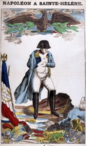 Portret van Napoleon Bonaparte op Sint-Helena. Afbeelding van Epinal door French School