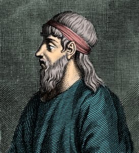 Portret van Parmenides van Elea (fl. 5e eeuw v.Chr.), Griekse filosoof