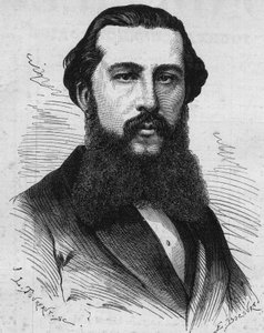 Portret van Paul Soleillet (1842-1886), Franse ontdekkingsreiziger. Gravure in Le Monde Illustré nr. 1118 van 31 augustus 1878. door French School