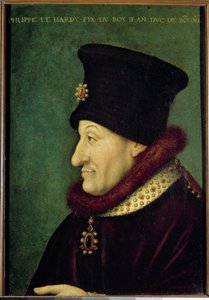 Portret van Filips II de Stoute (1342-1404) Hertog van Bourgondië in 1363 door French School
