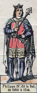 Portret van Filips IV van Frankrijk, bekend als Filips de Schone (1268-1314) (dynastie van de Capetingen). Illustratie eind 19e eeuw. door French School