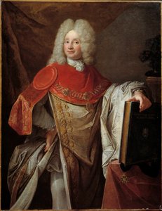 Portret van Philippe Joseph Perrotin de Barmond, Chevalier de Saint Michel in groot kostuum van de Orde door French School