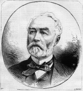 Portret van Pierre Frederic Dorian (1814-1873), Franse politicus, minister van openbare werken onder de Derde Republiek in 1870. Gravure in 