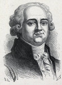 Portret van Pierre Louis Manuel, Franse politicus, afgevaardigde van de Seine bij de Nationale Conventie. Gravure van 1889. Privécollectie. door French School