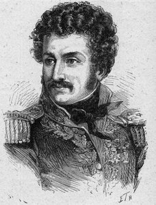Portret van Pierre Yriex Daumesnil, Franse generaal tijdens het Eerste Keizerrijk en de Restauratie - Gravure van 1889 - Privécollectie door French School