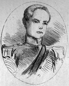 Portret van Prins Humbert (1844-1900), toekomstige koning van Italië onder de naam Humbert I (Umberto I). Gravure in 