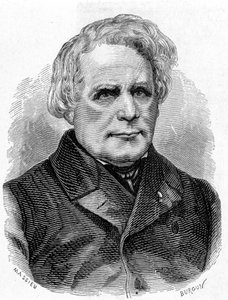 Portret van Ruhmkorff Heinrich Daniel (1803 - 1877), bouwer van natuurkundige instrumenten (het inductieapparaat), Duitse mechanicus en elektricien - in 
