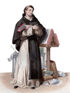 Portret van Saint Bernard de Clairvaux, Franse abt en bouwer van de hervormende Cisterciënzerorde door French School