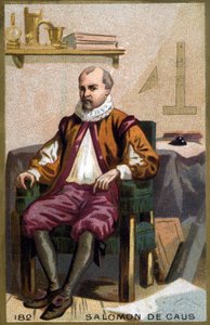 Portret van Solomon de Caus (1576-1626). Chromolithografie eind 19e eeuw.