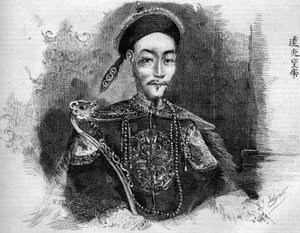 Portret van Toa Kwang (Toa-Kwang of Daoguang) (1782-1850), keizer van China van de Qing-dynastie. Gravure in Le Monde Illustré nr. 136 van 19 november 1859.