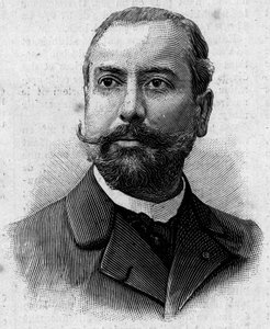Portret van Victor Theophile Liotard (1858-1916), Franse apotheker en koloniaal ontdekkingsreiziger. Gravure in 