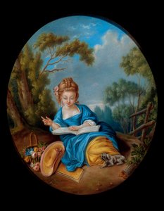 Portret van een meisje dat leest. Franse school van de 18e eeuw. Coll. Part.