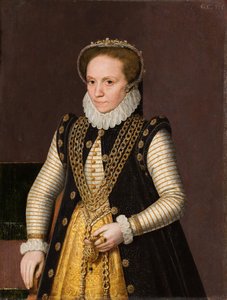 Portret van een onbekende Franse edelvrouw door French School