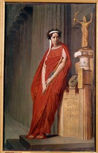 Portret van comédienne Elisabeth Felix genaamd Mademoiselle Rachel.