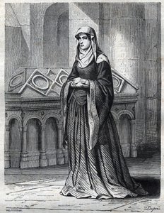 Portret van de Benedictijnse non die de minnares en zus van paus Gregorius XII zou zijn geweest en de moeder van Eugenius IV (Gabriele Condulmer 1383-1447). Gravure in 
