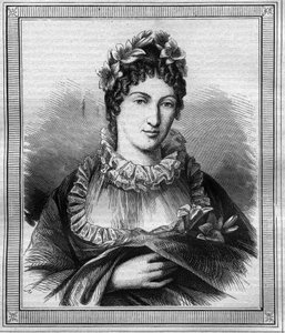 Portret van de hertogin van Angoulême Marie Thérèse Charlotte van Frankrijk, bekend als Madame Royale. Gravure in "Histoire des Papes-Rois-Queen and Empereurs a travers les siècles" door Maurice Lachatre
