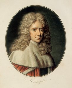 Portret van de Franse filosoof en politicus Charles de Secondat, Baron de la Brède et de Montesquieu door French School