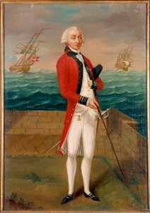 Portret van de Ridder van Favray (1706-1791) officier van de galeien van Malta Schilderij van de Franse School. 18e eeuw Parijs, museum van het Legioen van Eer door French School