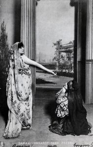 Ansichtkaart met Sarah Bernhardt (1844-1923) in Phedre door Jean Racine (1639-99) eind 19e eeuw