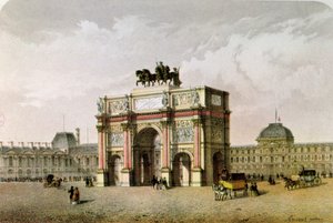 Ansichtkaart van de Arc de Triomphe du Carrousel, Parijs door French School