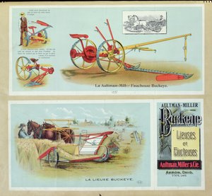 Poster die Aultman-Miller Buckeye Binders en Reapers adverteert, eind 19e eeuw door French School