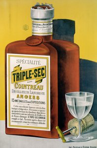 Poster die Triple Sec Cointreau gemaakt in Angers aankondigt