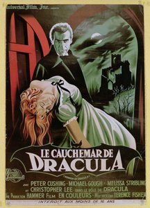 Poster die de Franse versie van de film The Horror of Dracula adverteert